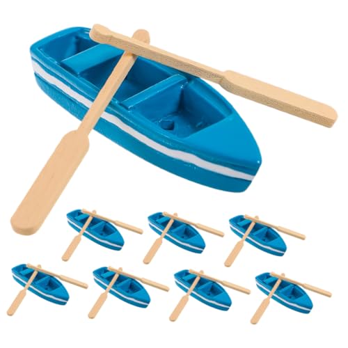 ERINGOGO 8 Sätze Boot Figur Teiliges Boot Modell mit Paddel für Puppenhaus und Mikrolandschaftsdekoration DIY Materialien für Strand und Badezimmer Deko von ERINGOGO