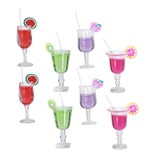ERINGOGO 8stücke Teiliges Mini Cocktail Für Puppenhäuser Dekorative Bar Zubehör Mit Kreativen Fruchtcocktails Für Geburtstags Und Hochzeitsfeiern von ERINGOGO