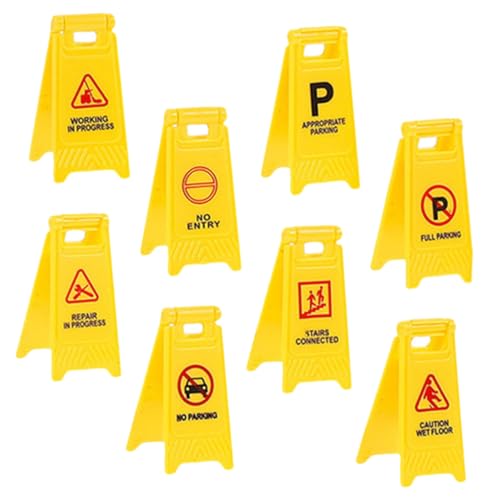 ERINGOGO 8 Stück Kinderverkehrswarnschild Miniatur kleine Warnzeichen für Verkehrszeichen Verkehrszeichen Kinderspielzeug Plastik Yellow ERINGOGO 8 Stück Kinderverkehrswarnschild Miniatur kleine Warnzeichen für Verkehrszeichen Verkehrszeichen Kinderspielzeug Plastik Yellow von ERINGOGO