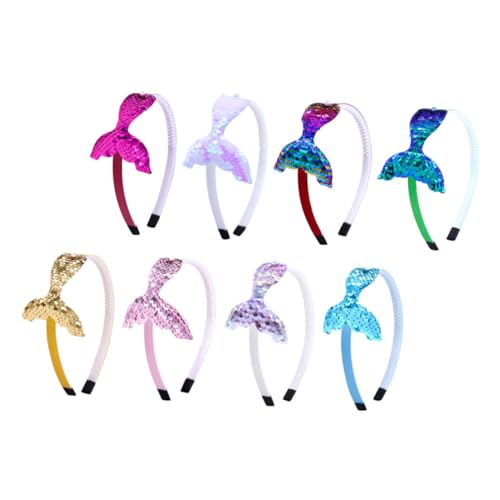 ERINGOGO 8stücke Meerjungfrau Haarbänder Für Mädchen Glitzernde Pailletten-stirnbänder Mit Eleganten Perlen Haaraccessoires Für Partys Cosplay Und Alltag von ERINGOGO