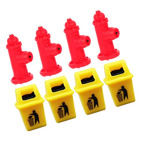 ERINGOGO 8 Stück Miniature und Feuerwehrhydrant Teiliges Zubehör für Puppenhäuser Realistische Mini Szenen Dekoration für DIY Sandtisch und Landschaften von ERINGOGO