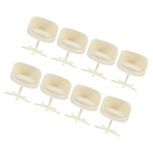 ERINGOGO 8 Stück Modell Eines Möbeldrehstuhls Puppenhaus-Ornamente Weihnachts-puppenhaus-Stuhl-Ornament Miniatur-puppenhauszubehör Zubehör Für Puppenhäuser Puppenstuhl Mini Möbel Abs Beige von ERINGOGO