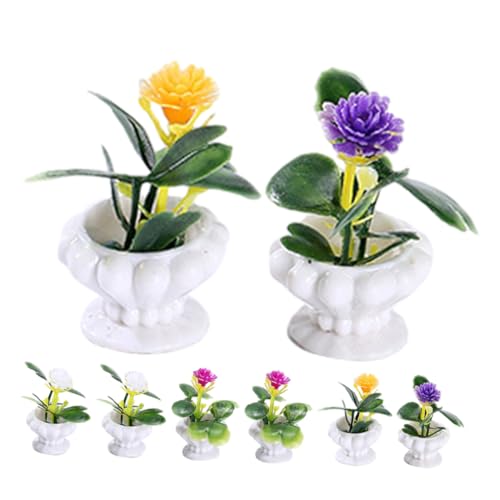 ERINGOGO 8 Stück Puppenhaus Bonsai Topfpflanze Puppenhaus Topfpflanze Dekoration Miniatur Bonsai Modell von ERINGOGO