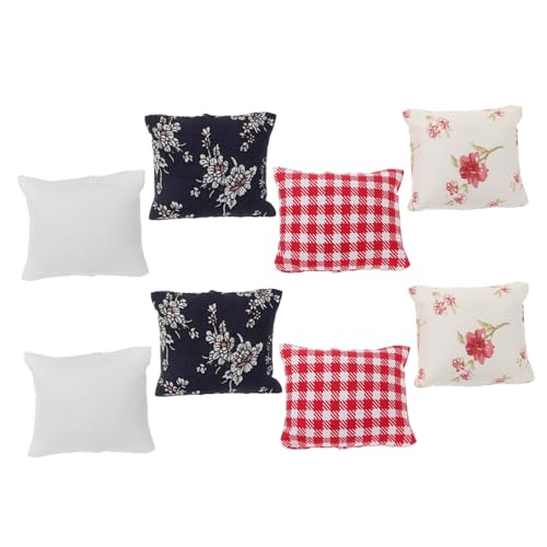 ERINGOGO 8 Stück Puppenhauskissen Puppenbett Wohnaccessoires puppenhaus zubehör Blau Dekoration Schlafzimmer Bedroom Decoration Puppen-Mini- - Puppe gefälschtes Kissen Stoff von ERINGOGO