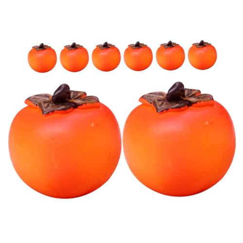 ERINGOGO 8 Stück Simulierte Persimmon -Spielzeuge Künstliche Obstdekoration lebensecht Vitrine Persimone Requisite gefälschte Fruchtrequisiten realistische künstliche Frucht Harz Orange von ERINGOGO