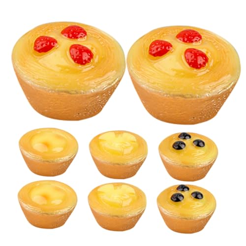 ERINGOGO 8 Stück Simulierter Obstkuchen Eier Süßigkeiten Puppe Menschen Oh küche küchendekoration Miniaturtörtchen Spielzeugtart Mini-Hausverzierung Mini-Küchenszenendekor Harz von ERINGOGO