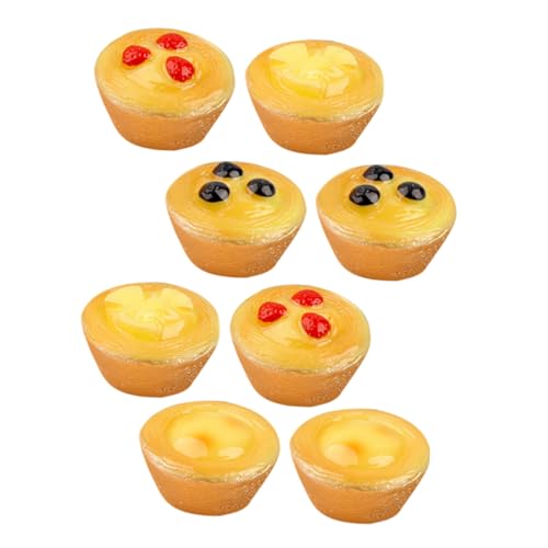 ERINGOGO 8 Stück Simulierter Obstkuchen Figuren Miniatur Eigelb Land Oh küche küchendekoration Puppenhaus Zubehör Fake-Eierkuchen-Ornament gefälschtes Küchenspielzeug Harz von ERINGOGO