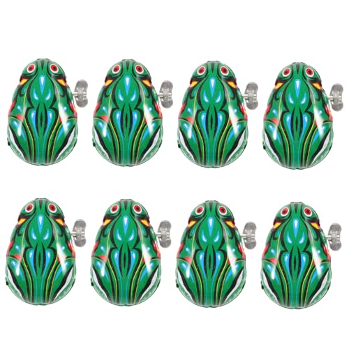 ERINGOGO 8 Stück Teiliges Aufziehspielzeug Cartoon Froschdesign Lernspielzeug für Fördert Gehirnentwicklung als Geburtstags und Partygeschenk Grün von ERINGOGO