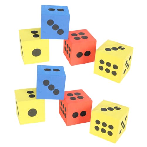 ERINGOGO 8 Stück Teiliges Eva Schaumwürfel Große Bunte Spielwürfel für Sicherer Würfelblock für Mathe Lernen Partyspiele und Familienunterhaltung rutschfest Vielseitig für von ERINGOGO