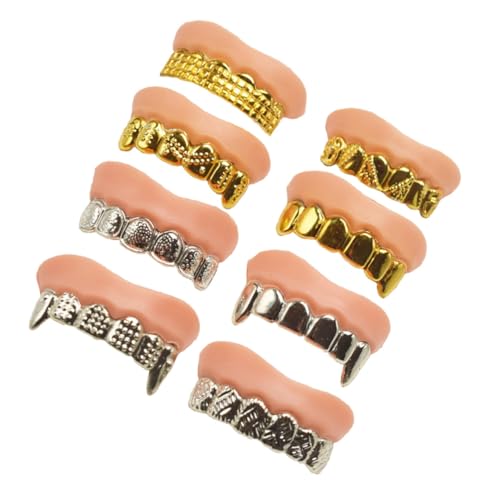 ERINGOGO 8 Stück Teiliges Halloween Fake Teeth PVC Langlebig Halloween Kostüm Vampir Zähne Party Deko für Erwachsene und Schaurige Verkleidung Zubehör von ERINGOGO