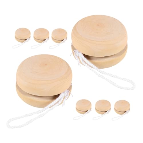 ERINGOGO 8 Stück Teiliges Holz Yo Yo Ball DIY Bemalbar Party Sichere Bastelidee für Kreative und Dekorative Verwendung von ERINGOGO
