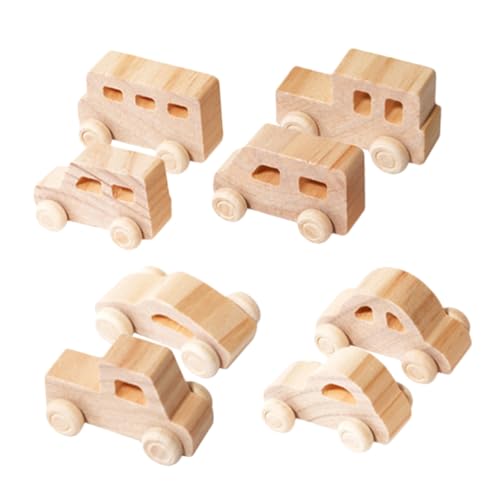 ERINGOGO 8 Stück Teiliges Holzspielzeug DIY Auto Unvollendete Graffiti Mini Holzautos zum Bemalen Leicht Stabil Kreative Hand Auge Koordination für Pädagogisches Bastelspielzeug von ERINGOGO