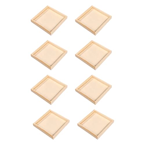 ERINGOGO 8 Stück Teiliges Holztablett Puzzle Stabile und Langlebige aus Naturholz Umweltfreundlich Lackiert Vielseitig Nutzbar für Haushalt von ERINGOGO