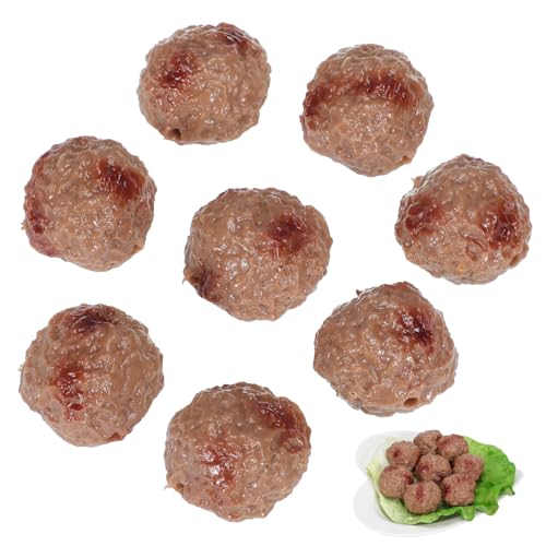 ERINGOGO 8 Stück Teiliges Künstliches Rindfleisch Fleischbällchen Realistische Restaurant Deko Verschleißfest Farbbeständig für Küchendekoration Fotografie Requisite Vielseitig Einsetzbar von ERINGOGO
