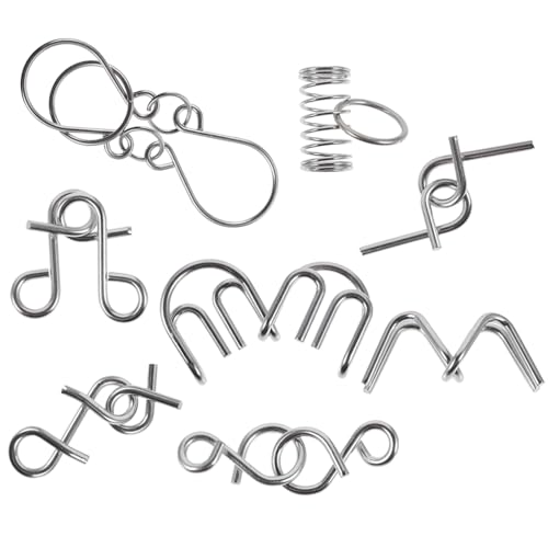 ERINGOGO 8 Stück Teiliges Metallpuzzle für Senioren Interaktives Denkspiel zur Gehirnförderung Robustes und Langlebiges Knobelspielzeug zur Verbesserung der Konzentration und Geduld von ERINGOGO