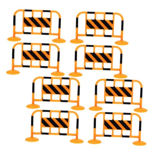 ERINGOGO 8 Stück Teiliges Miniatur Verkehrsabsperrung Robuste Leichte Mini Verkehrszäune in Leuchtendem Orange Realistische Verkehrsbarrieren für Modelllandschaften und Verkehrsrollenspiele von ERINGOGO