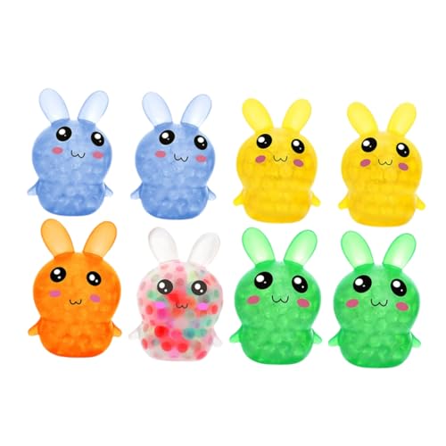 ERINGOGO 8 Stück Teiliges Osterhase Quetschspielzeug Bunte Stressabbau Soft-Toys Tragbar Lustiges Anti-Stress für Erwachsene und Jugendliche gegen Langeweile von ERINGOGO