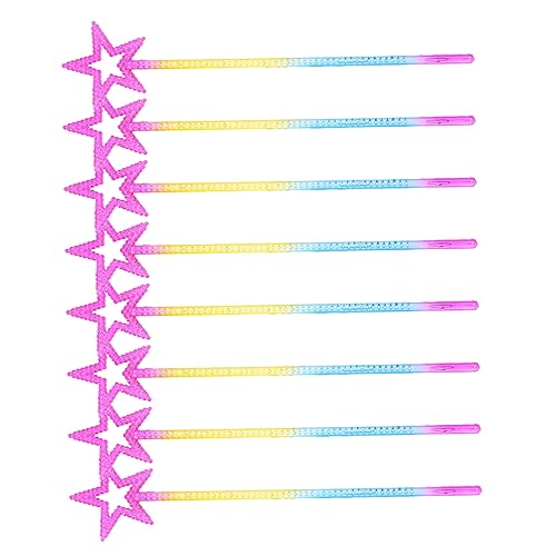 ERINGOGO 8 Stück Teiliges Zauberstäbe Sternförmig Bunte Plastik Feenstäbe Leicht Griffbar Für Kostüme Bühne Party Cosplay ERINGOGO 8 Stück Teiliges Zauberstäbe Sternförmig Bunte Plastik Feenstäbe Leicht Griffbar Für Kostüme Bühne Party Cosplay von ERINGOGO