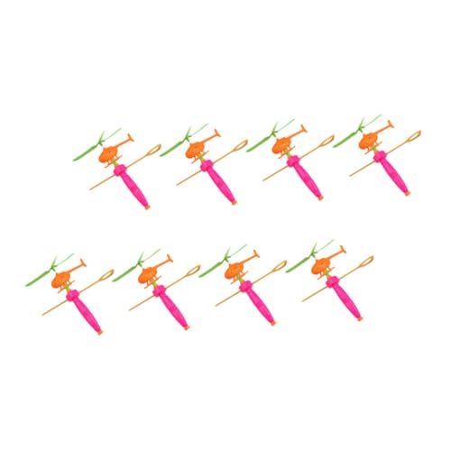 ERINGOGO 8 Stück Teiliges Ziehflieger Helikopter Flugzeug aus Robustem Kreative Outdoor Flugspielzeuge für Jungen und Mädchen Bunte Farben Zufällig Geliefert Fördert Zufällige Farbe von ERINGOGO
