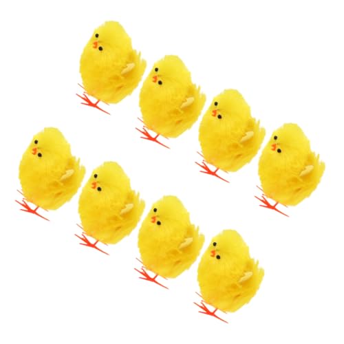 ERINGOGO 8-Teiliges Set Osterküken Plüsch Marienkäfer Hase Ostergeschenk Set ostergeschenkset ostergeschenkideen Geschenkidee Ostern -Mini-Küken Küken Dekore Küken Osterdeko PVC Yellow von ERINGOGO