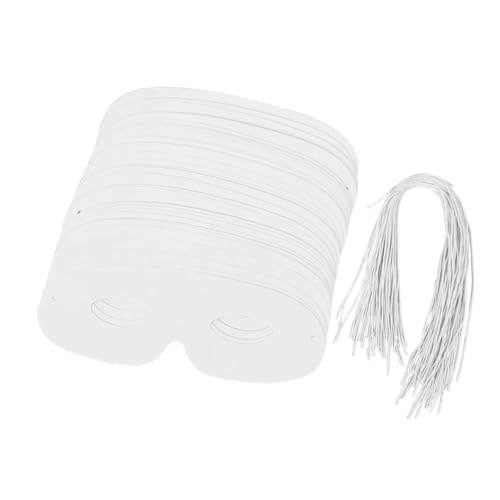 ERINGOGO 80 Stück Teiliges Weiße DIY Papiermasken für Cosplay Party Masquerade Unbemalt Stabile Bastelmasken aus Karton Komfortabel Tragbar für Kreative Maskenbastelei und von ERINGOGO