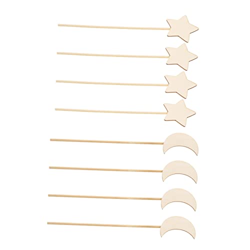 ERINGOGO 8Stücke DIY Zauberstäbe Aus Holz Magische Zauberstäbe Für Kreative Bastelprojekte Und Rollenspiele Mond Und Sternenstäbe von ERINGOGO