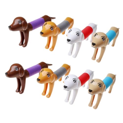 ERINGOGO 8Stücke Mini Hundeform Pop Tube Teleskopische Cartoon Stretch Röhre Sensory Für Interaktives Für Beschäftigung Und Stressabbau Farben Je von ERINGOGO