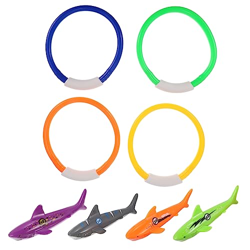 ERINGOGO 8Stücke Teiliges Tauchspielzeug Für Unterwasser Ringe Und Haie Für Schwimmtraining Und Spielspaß Im Pool Wasserspielzeug Für Garten ERINGOGO 8Stücke Teiliges Tauchspielzeug Für Unterwasser Ringe Und Haie Für Schwimmtraining Und Spielspaß Im Pool Wasserspielzeug Für Garten von ERINGOGO