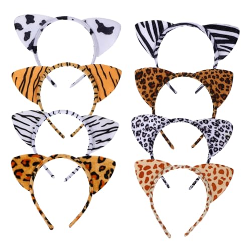 ERINGOGO 8Stücke Teiliges Tier Haarbügel mit Leoparden Katzenohren für Kostümpartys und Halloween Kopfbedeckung für Cosplay Maskerade und Karneval ERINGOGO 8Stücke Teiliges Tier Haarbügel mit Leoparden Katzenohren für Kostümpartys und Halloween Kopfbedeckung für Cosplay Maskerade und Karneval von ERINGOGO