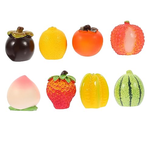 ERINGOGO 8pcs Miniaturfrüchte Schmücken Harz Basteln Kleine Früchte Modell Künstliche Früchte Dekoration Doll Hausdekoration von ERINGOGO