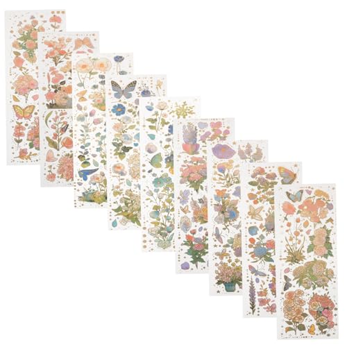 ERINGOGO 9 Blätter Blumen Schmetterling Scrapbooking Aufkleber Teiliges Vintage Dekorationsaufkleber für DIY Journal Planer und Scrapbook Zubehör Ästhetische Sticker für Notizbuch und ERINGOGO 9 Blätter Blumen Schmetterling Scrapbooking Aufkleber Teiliges Vintage Dekorationsaufkleber für DIY Journal Planer und Scrapbook Zubehör Ästhetische Sticker für Notizbuch und von ERINGOGO