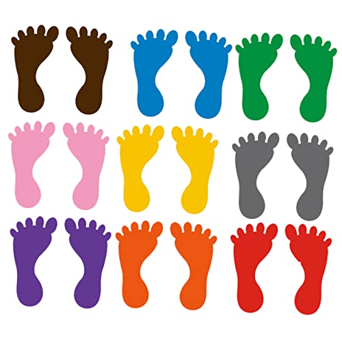 ERINGOGO 9 Paare Bodenaufkleber klebesticker Stickers Aufkleber küchenaufkleber Aufkleber küche Haftende Aufkleber Activity Bunte Fußabdruckaufkleber Fußabdruck Treppe Aufkleber PVC von ERINGOGO