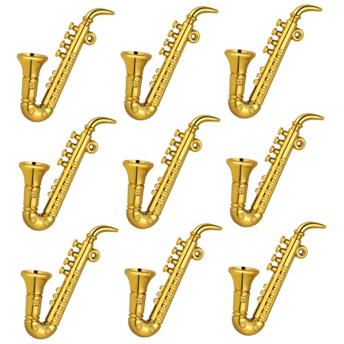 ERINGOGO 9 STK Saxophon Spielzeug bastelzeug Craft Alt-Saxophon Puppenhaus-Saxophon Horn Wohnkultur Mini-Instrumente Instrumente dekor Haushalt schmücken Zubehör Musikinstrument Kind Flöte von ERINGOGO