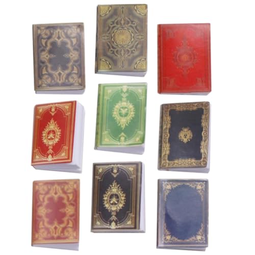 ERINGOGO 9 Stück Puppenhaus Bücher Mini-Bücher-Set Spielspielzeug vorgeben kleine Spielzeugbücher Miniatur-Buchmodell Mini-Bücher- kleines Buch für Bücherset Papierstau von ERINGOGO