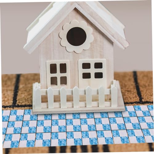 ERINGOGO 9 Stück Puppenhaus Miniatur Holzfußboden Teiliges Keramikmuster Miniatur Bodenbelag DIY Dekoration für Puppenhaus Basteln und Handwerksornamente von ERINGOGO