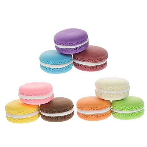 ERINGOGO 9 Stück Teiliges Macaron Kuchenmodell Farbige Realistische Kuchenattrappen für Hochzeitstorten Tortendeko Konfirmation Taufe Bäckerei Fotografie Deko Sicher und Detailgetreu von ERINGOGO