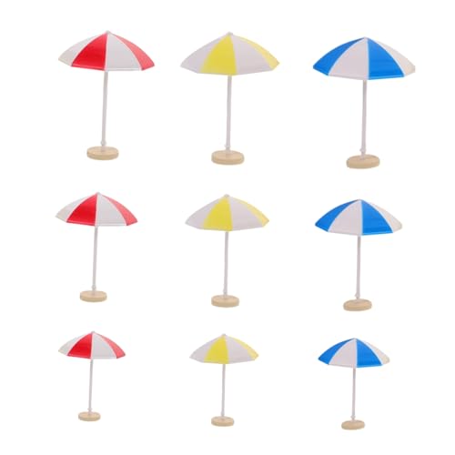 ERINGOGO 9 Stück Teiliges Mini Sonnenschirm Bunt Verschiedene Kunststoff Miniatur Puppenhaus Dekoration Strand Zubehör für Bastelprojekte Fairy Garden Sandtisch ERINGOGO 9 Stück Teiliges Mini Sonnenschirm Bunt Verschiedene Kunststoff Miniatur Puppenhaus Dekoration Strand Zubehör für Bastelprojekte Fairy Garden Sandtisch von ERINGOGO