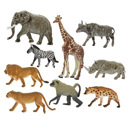 ERINGOGO 9 Stücke Tierfiguren Satz Lebensechte Simulation von und Zebras Kunststoff Tierornamente für Kinderzimmer Spielzeug und Dekoration von ERINGOGO