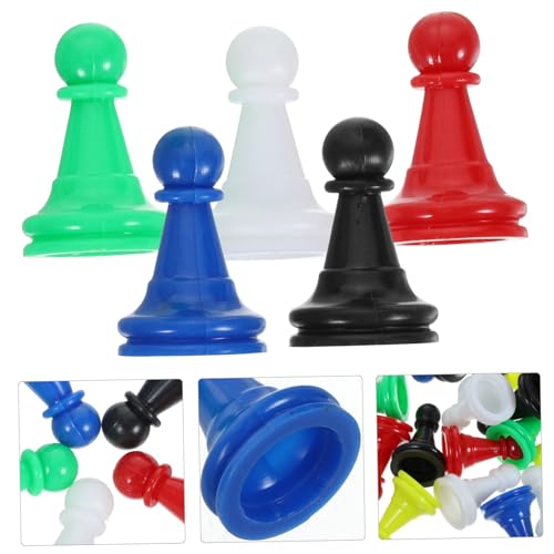 ERINGOGO 96 Stück Teiliges Schachspiel Zubehör Kunststoff Bunte Spielfiguren für Brettspiele Lernspielzeug Logik und Fantasie für Kinderfamilien Zufällige Farbe Zufällige Farbe von ERINGOGO