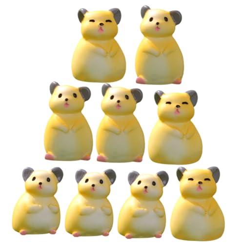 ERINGOGO 9st Mikrolandschafts-Pika Versteck Sensorisches Puppe Winzig Feengartenzubehör Im Freien Hamster Spielzeugtiere Stofftier Ratte Ornamente Pflanzen Gut Käfig Harz Yellow von ERINGOGO