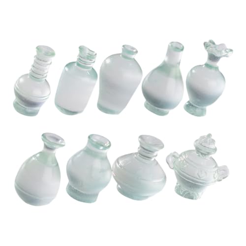 ERINGOGO 9st Mikrolandschaftsflasche Puppenhaus Kleines Hauszubehör Blumenflaschenmodell Stellen Sie Sich Vor, Sie Modelle Mini-Sachen Miniaturen Harz Transparent von ERINGOGO