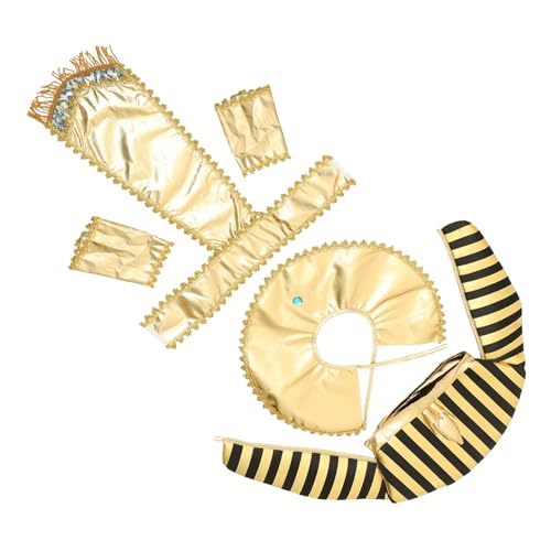 ERINGOGO Ägyptisches Königs Kostüm Zubehör Teilig Ägyptischer Cosplay Gürtel Kragen Ärmel und Hüfttuch für Halloween Party Verstellbar Wiederverwendbar Geeignet für Jugendliche und von ERINGOGO