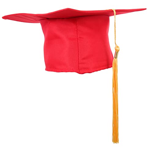 ERINGOGO Abiturmütze stoffhut cap lustig dekoration party Graduierungsmütze Abschlusskappen für Erwachsene personalisierter Abschluss Eimerhüte Grad Hüte Abschlusshüte basteln Polyester rot von ERINGOGO