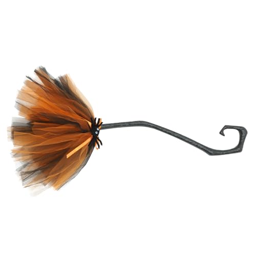 ERINGOGO Abnehmbarer Halloween Hexenbesen Requisit Realistischer Leichter Besenstiel Verstellbar für Hexenkostüm Partydeko Bühnenrequisit Geeignet für Halloween Karneval Mottoparty von ERINGOGO