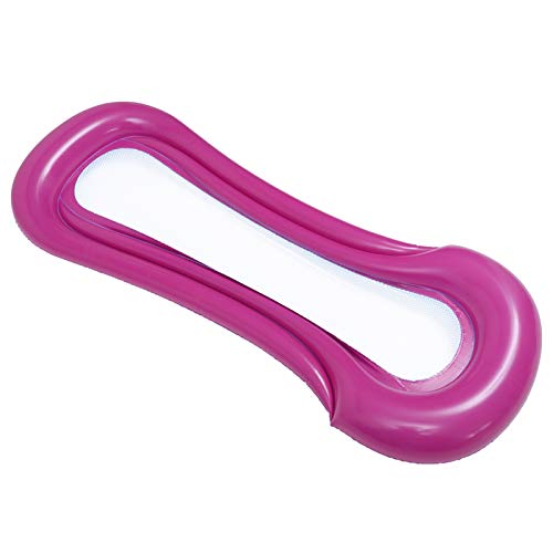 ERINGOGO Aufblasbares Schwimmendes Bett Rot Belüftete Schwimmmatte Mit Netz Für Wasseraktivitäten Tragbar Für Pool Und Strand Liegefläche Für Entspannte Stunden von ERINGOGO