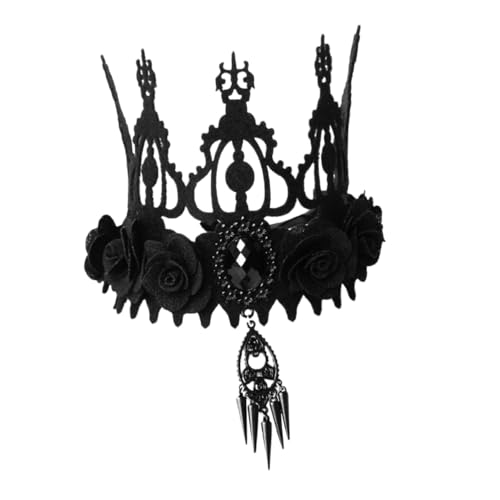ERINGOGO Barock Halloween Krone Damen Haarschmuck Party Queen Kopfschmuck Leichtes Langlebiges Material Einzigartiges Design für Kostüm Halloween Accessoire von ERINGOGO