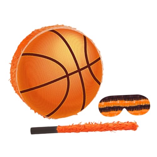 ERINGOGO Basketball Piñata Geburtstags Piñata Basketball Geburtstagsparty Spiele Sport Party Dekorationen Sport Geburtstagsparty Zubehör Mottoparty Spiele Papier Orange von ERINGOGO