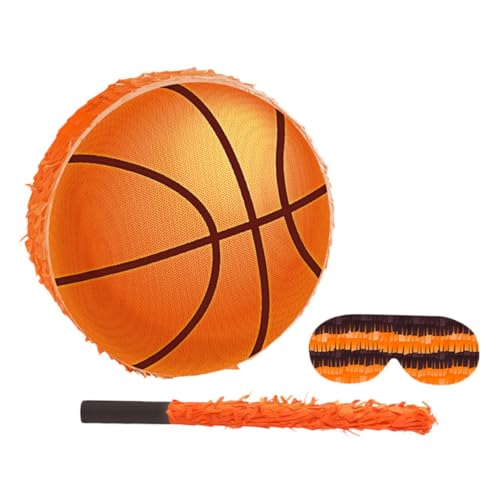 ERINGOGO Basketball Pinata aus Hochfestem Karton mit Stick und Augenbinde Bunte Partydeko für Kindergeburtstag Einfach zu Befüllen mit Süßigkeiten und Konfetti Interaktives Spiel für Jungen von ERINGOGO