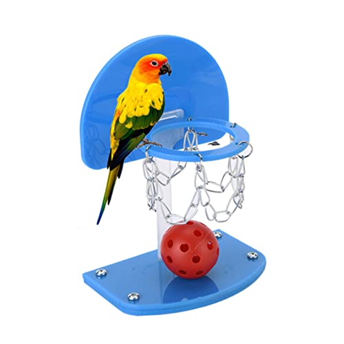 ERINGOGO Mini Basketball Set Für Papageien Interaktives Desktop Spielzeug Kreativität Und Geschicklichkeit Umweltfreundliches Material Blau von ERINGOGO