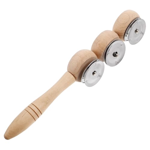 ERINGOGO Bellboard -Wischtuch Schlaginstrumente Musikinstrumente Schlagglocken-Kit klingeln Jingle Bells handhaben Handglocken Stock schütteln Holz Khaki von ERINGOGO
